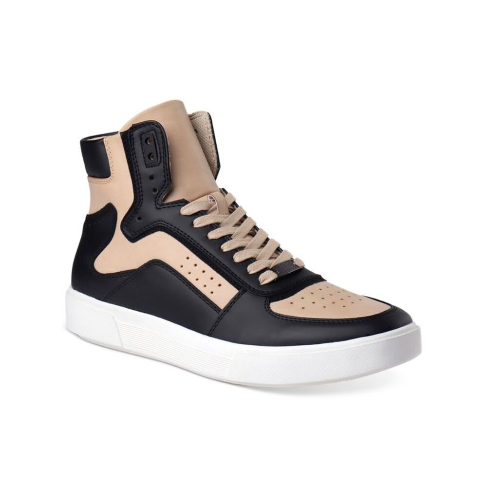 INC Mens Black Comfort Keanu Round Toe Platform Athletic Sneakers 12 M